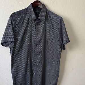 Ted Baker London Men's Navy and White Button Down Shirt